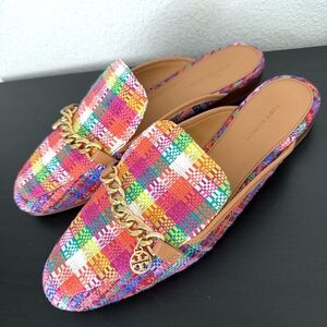 “Like new” Tory Burch Mini Benton Loafer Slide with Charm Flats Mule Multicolor